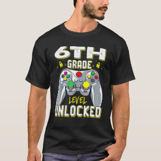 Back To School  6th Grade Level Unlocked Video Gam T-Shirt