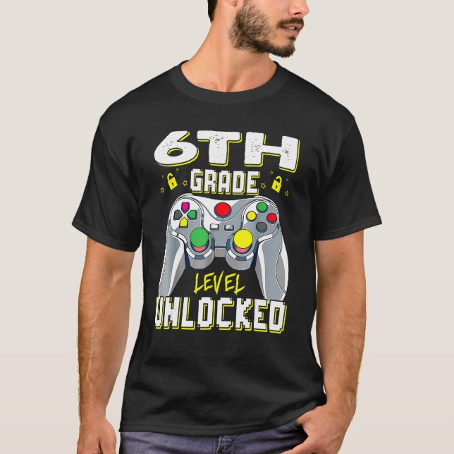 Back To School  6th Grade Level Unlocked Video Gam T-Shirt (Vorderseite)