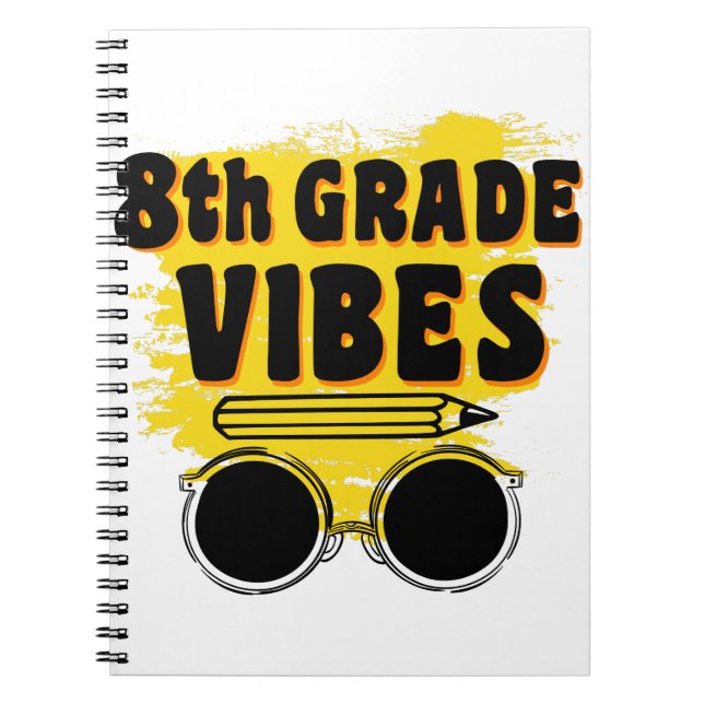 Back To School 8th Grad Vibes Shirt First Day Kid Notizblock (Vorderseite)