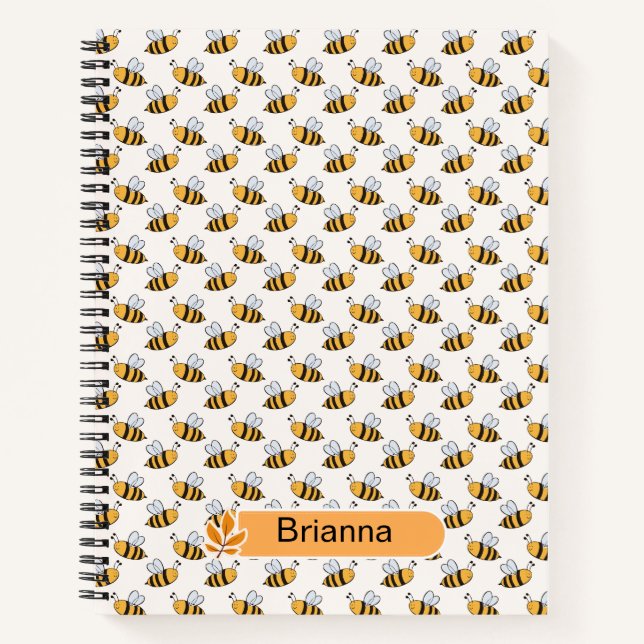 Back-to-school - Bee-Themed Spiral Notebook Notizbuch (Vorderseite)