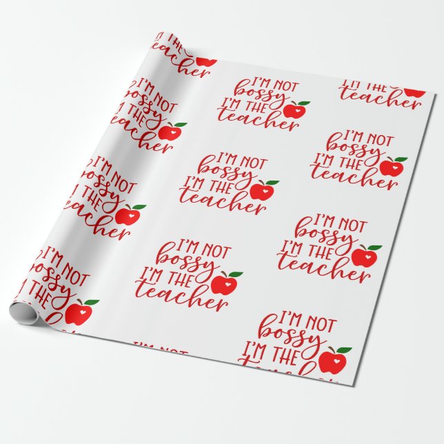back to school bossy teacher geschenkpapier (Ungerollt)