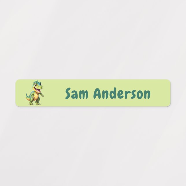 Back to School Boys Dinosaur Kids Name Etiketten (Design 4)