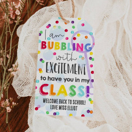 Back To School Bubbles Gift Tag Geschenkanhänger