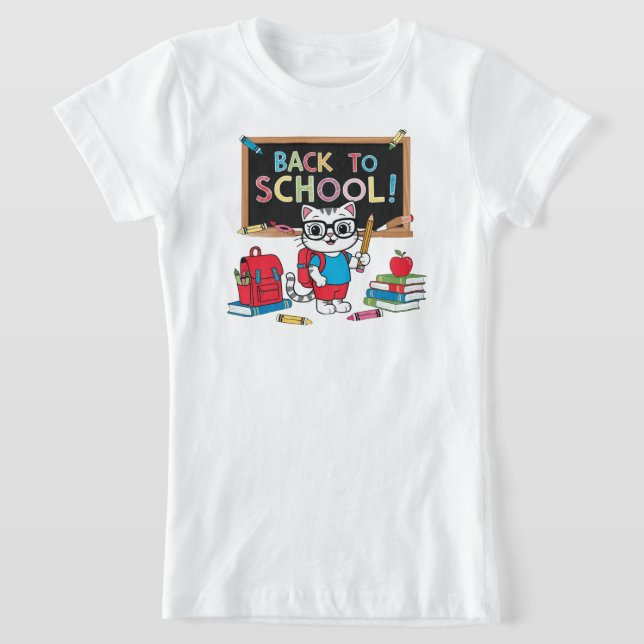 Back to School Cute Cat T-Shirt – Fun Kids Design  (Ablage )
