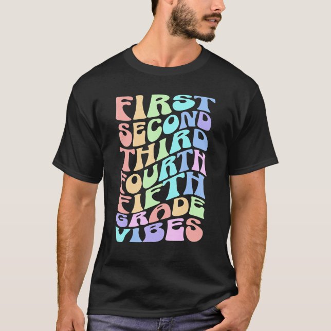 Back To School Elementary Teacher Vibes First Day  T-Shirt (Vorderseite)