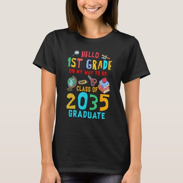 Back to School First Day Of 1st Grade Class Of 203 T-Shirt (Vorderseite)