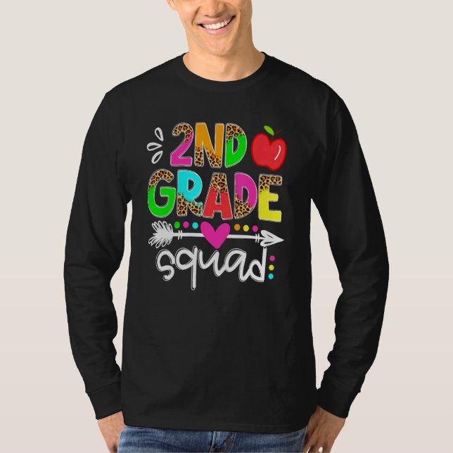 Back To School First Day Of 2nd Grade Squad Teache T-Shirt (Vorderseite)