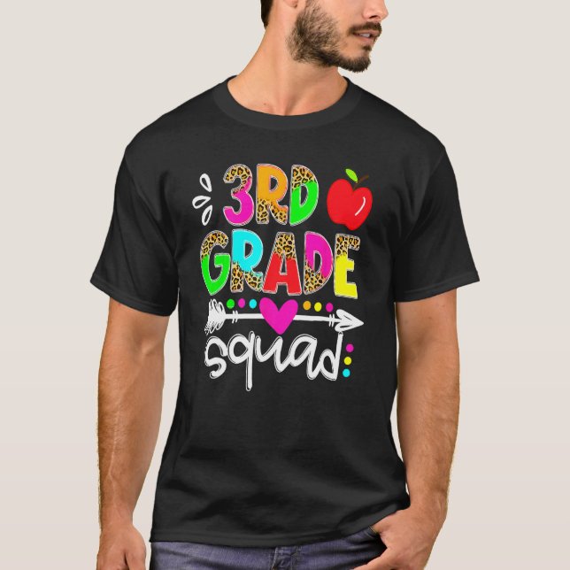 Back To School First Day Of 3rd Grade Squad Teache T-Shirt (Vorderseite)