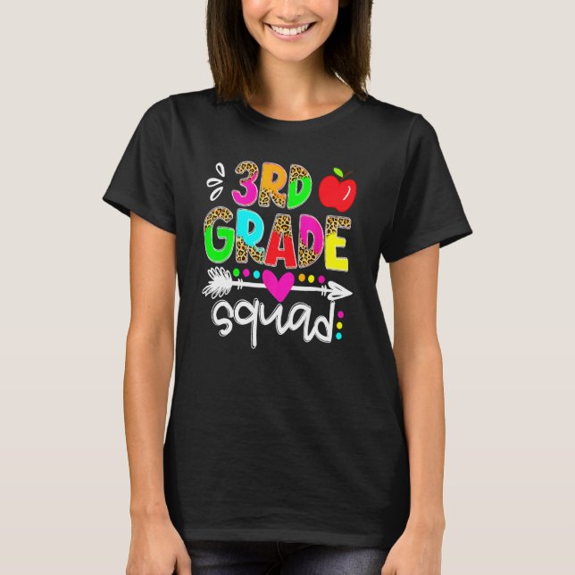 Back To School First Day Of 3rd Grade Squad Teache T-Shirt (Vorderseite)