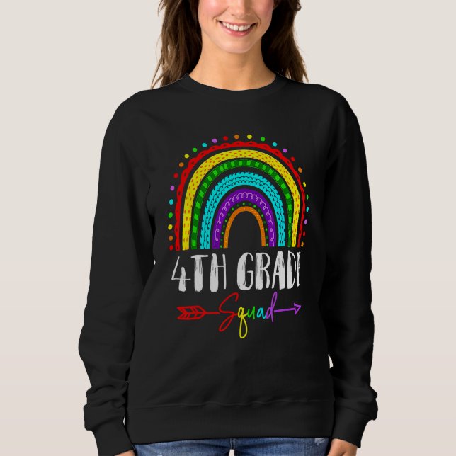 Back To School Fourth 4th Grade Squad Cute Rainbow Sweatshirt (Vorderseite)