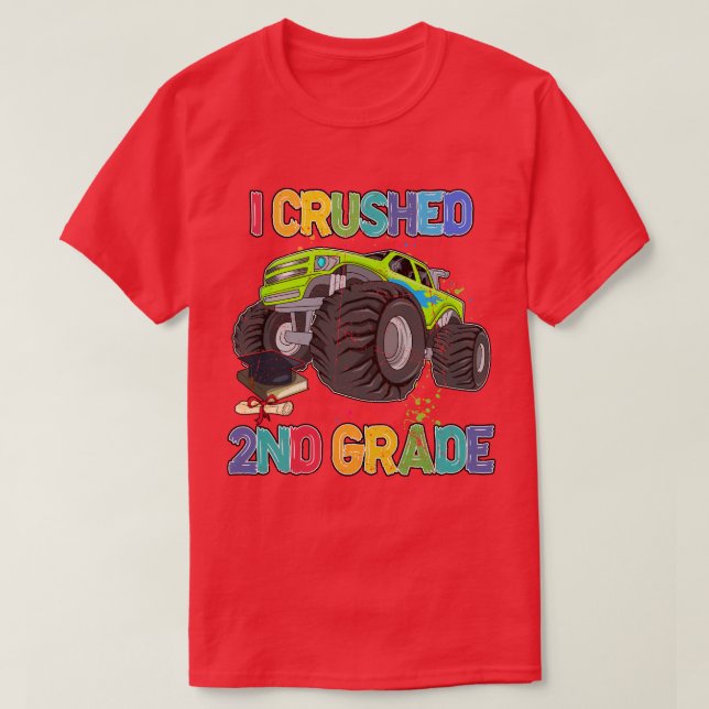 Back To School Funny Monster Truck I Crushed nd Gr T-Shirt (Design vorne)