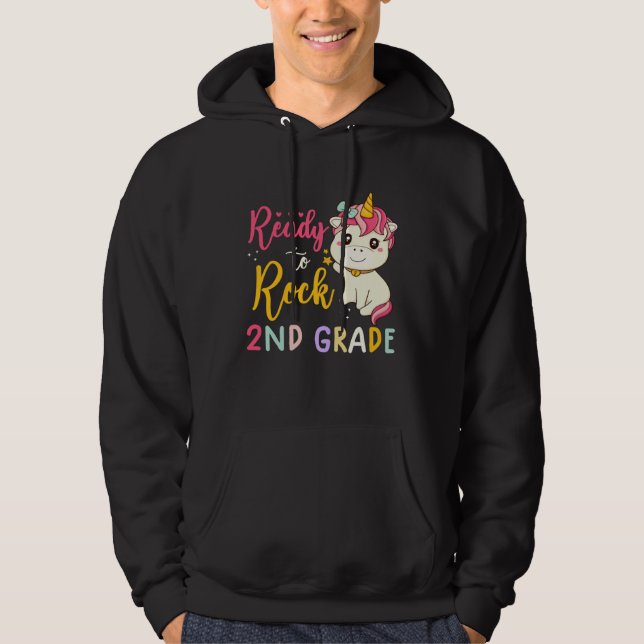 back to school  girls ready to rock 2nd grade Unic Hoodie (Vorderseite)