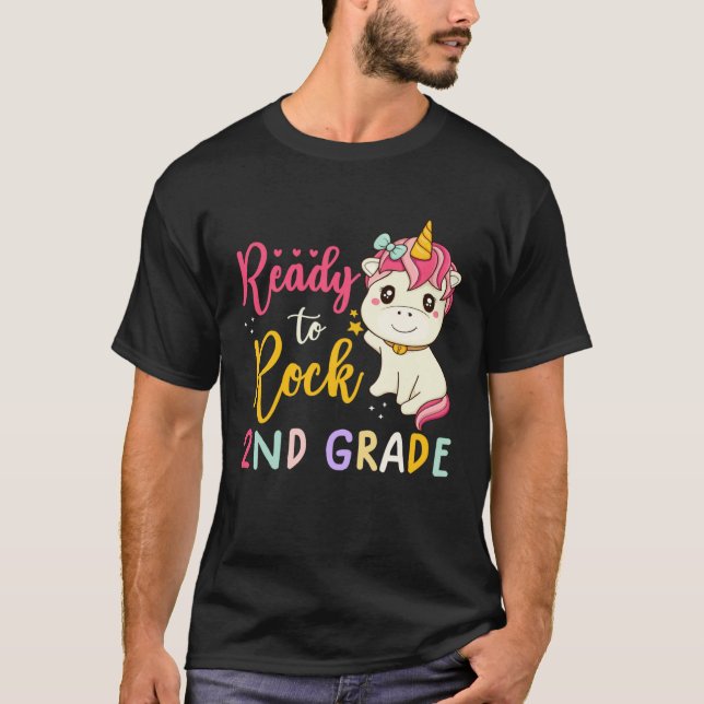 back to school  girls ready to rock 2nd grade Unic T-Shirt (Vorderseite)