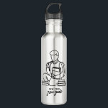 Back to School Goals – Minimal Line Art Focus Edelstahlflasche<br><div class="desc">Stay hydrated in style with this sleek water bottle featuring minimalist black line art of a student and the message “New Year,  New Goals.” Its clean design adds calm motivation to every sip,  making it a perfect companion for school,  sports,  or study breaks.</div>