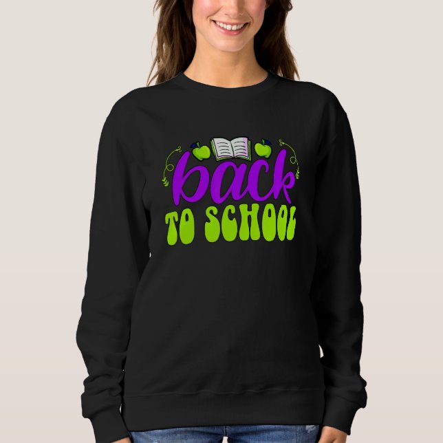 Back to School Green Apples Sweatshirt (Vorderseite)