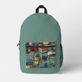 Back To School Green  Bedruckter Rucksack