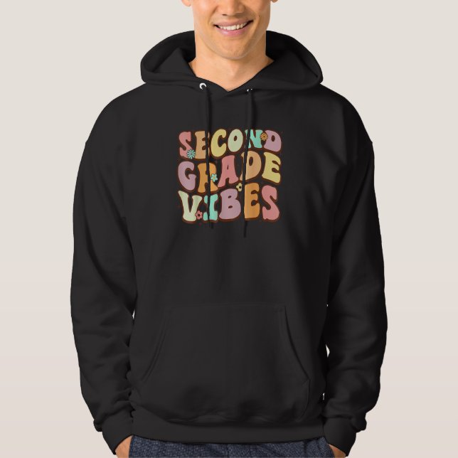 Back To School Groovy Second Grade Vibes 2nd Grade Hoodie (Vorderseite)