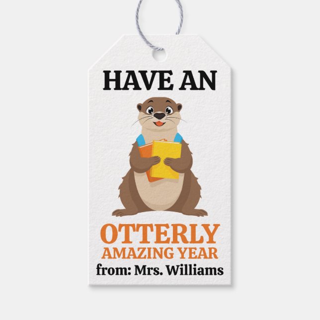 Back to School Have an otterly amazing year Pun Geschenkanhänger (Vorderseite)