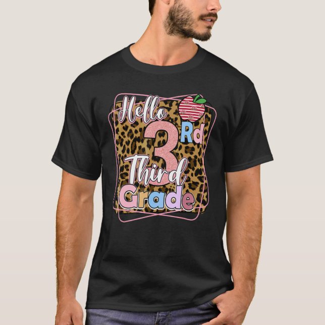 Back To School Hello 3rd Third Grade  Teachers Stu T-Shirt (Vorderseite)