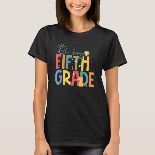 Back To School Hello Fifth Grade Teacher Hello 5th T-Shirt (Vorderseite)