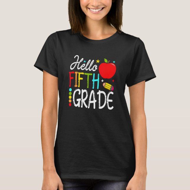 Back To School Hello Fifth Grade Team 5th Grade Te T-Shirt (Vorderseite)