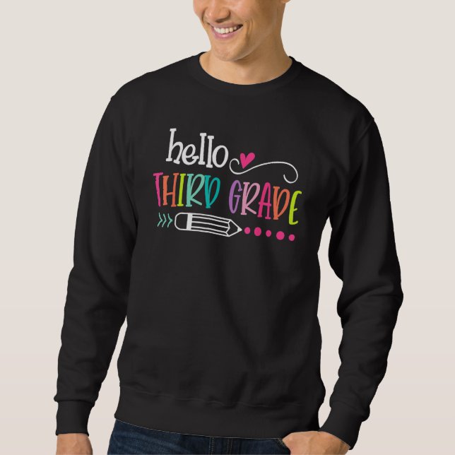 Back To School Hello Third 3rd Grade For Kids Boy  Sweatshirt (Vorderseite)