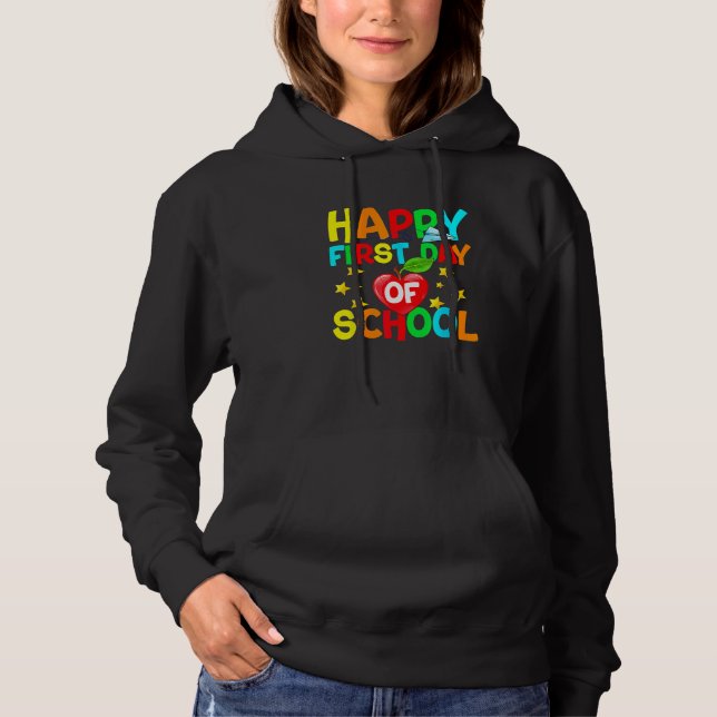 Back To School Kids Happy First Day Of School Hoodie (Vorderseite)