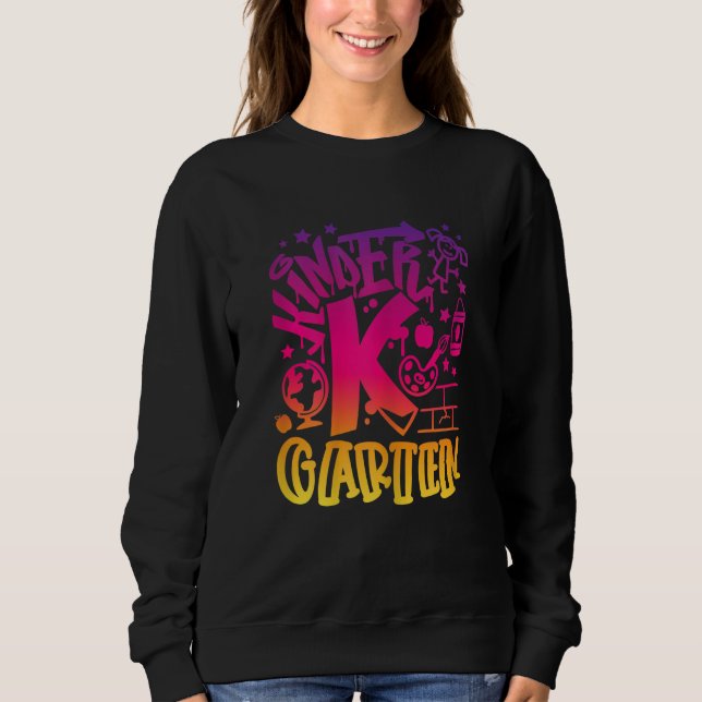 Back To School Kindergarten Team Teacher Girl Graf Sweatshirt (Vorderseite)