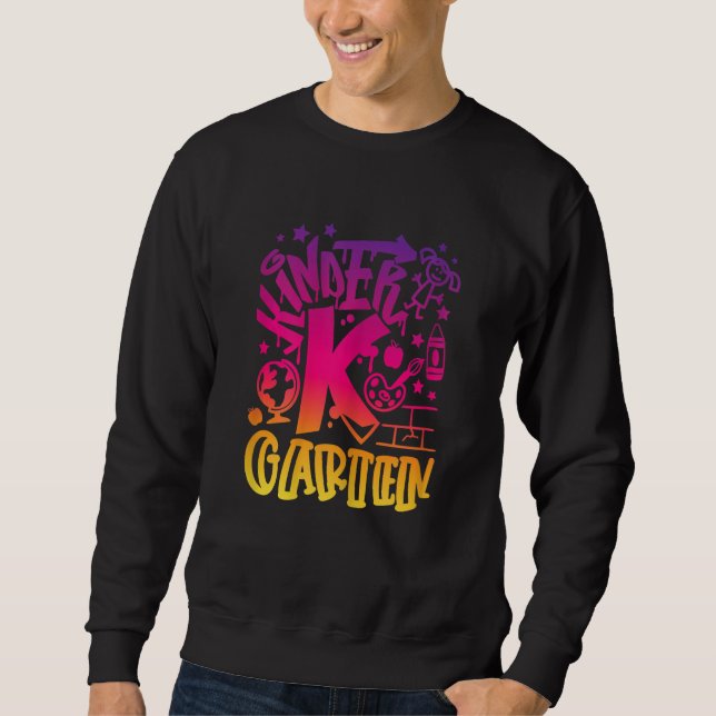 Back To School Kindergarten Team Teacher Girl Graf Sweatshirt (Vorderseite)