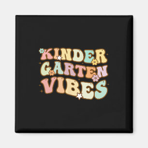 Back To School Kindergarten Vibes Retro Teacher Wo Magnet