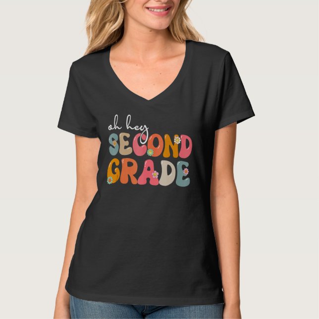 Back To School Oh Hey Second Grade Teacher Student T-Shirt (Vorderseite)