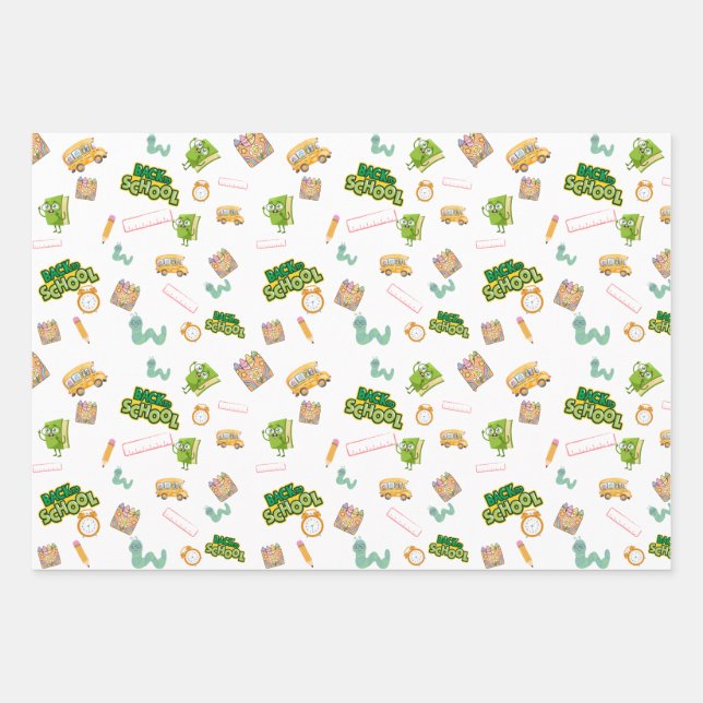 Back To School Paper Geschenkpapier Set (Vorderseite)