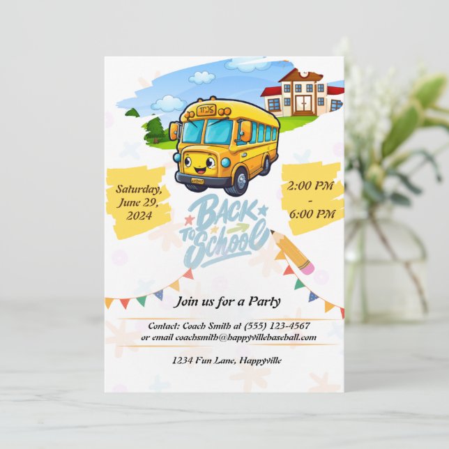back-to-school party invitation (Debout devant)