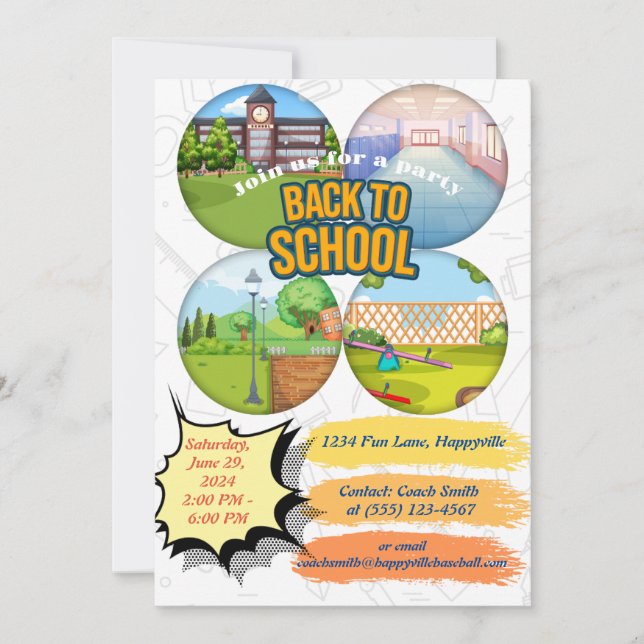 back-to-school party invitation (Devant)