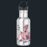 Back to School Pastel Anime Mood Vibe Edelstahlflasche<br><div class="desc">This lo-fi anime design on a bottle features a dreamy schoolgirl sitting on the ground holding her phone with books scattered beside her and the text “Not ready for this…” — a relatable back to school vibe for students who want a mix of aesthetic softness and tired realism with every...</div>