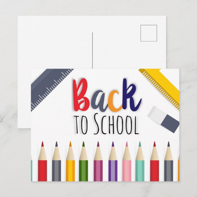 Back to School Postkarte (Vorne/Hinten)