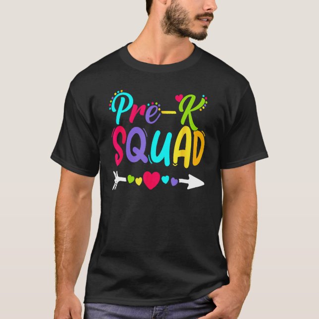 Back To School Pre K  Squad Happy First Day Of Sch T-Shirt (Vorderseite)