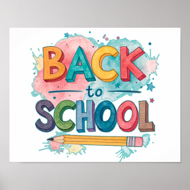 Back to School Printable Poster Sign (Devant)