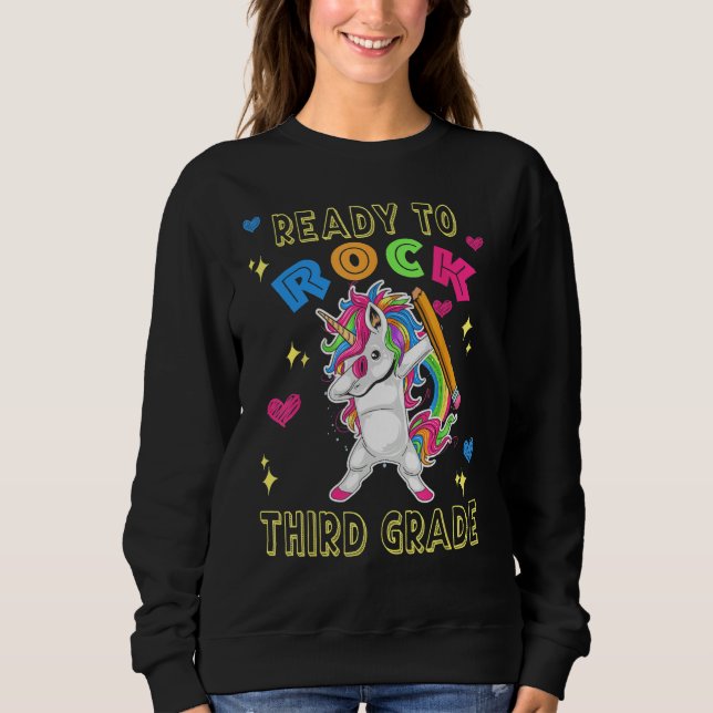 Back To School Ready To Rock Third 3rd Grade Dabbi Sweatshirt (Vorderseite)