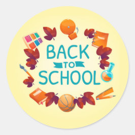Back to School Runder Aufkleber