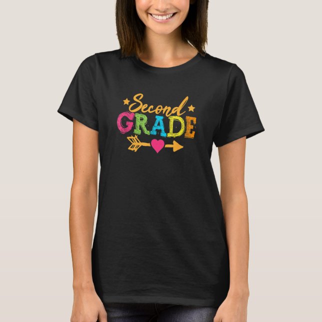 Back To School Second Grade Girls Boys Teacher Tea T-Shirt (Vorderseite)