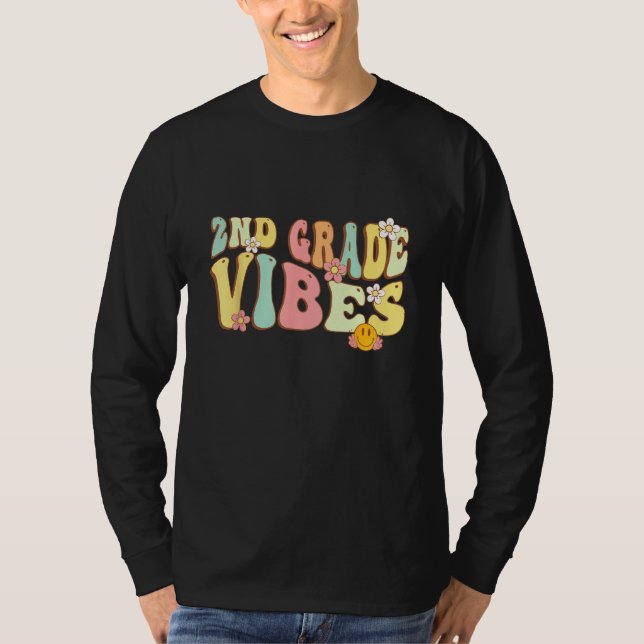 Back To School Second Grade Vibes Student Teacher  T-Shirt (Vorderseite)