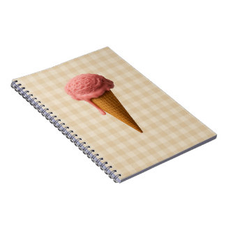 Back to school spiral notebook pink and beige notizblock