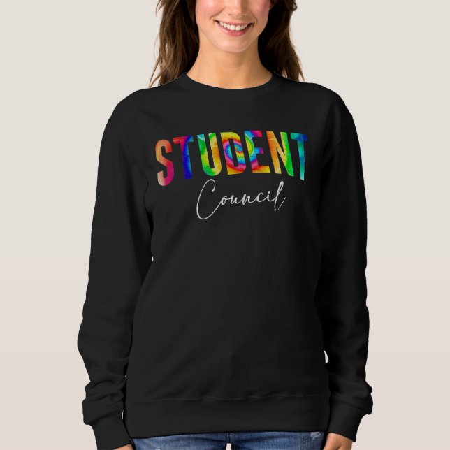 Back To School Student Council Retro tie dye Sweatshirt (Vorderseite)