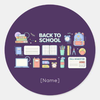 Back to School Supplies / Regreso Útiles Escolares Runder Aufkleber
