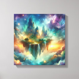 Back to School Surreal Floating Islands Art Leinwanddruck