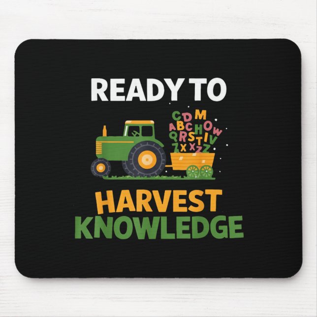 Back To School Teacher Farming Tractor Farmer Kids Mousepad (Vorne)