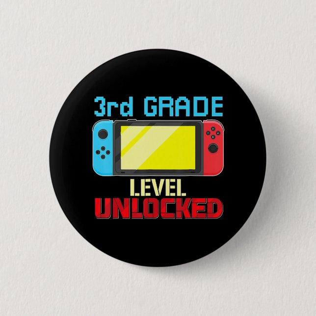 Back to School Video Gamer 3rd Grad Level Unlocke Button (Vorderseite)