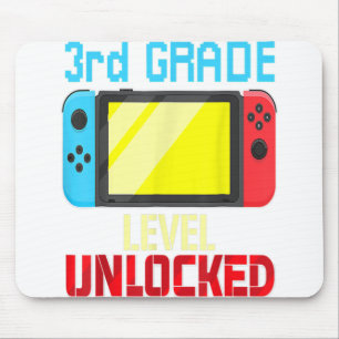 Back to School Video Gamer 3rd Grad Level Unlocke Mousepad