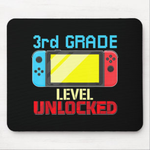 Back to School Video Gamer 3rd Grad Level Unlocke Mousepad